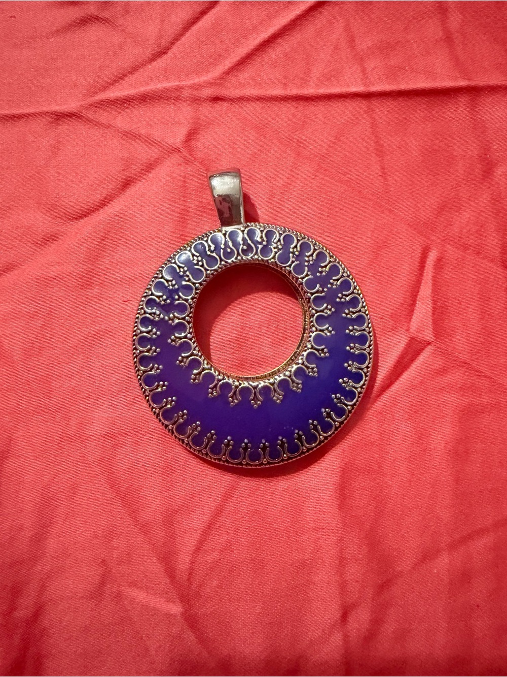 Premier Designs Purple Enamel Circular Pendant Necklace